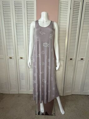 Relaxed Taupe Print Maxi Dress - Sleeveless Everyday Style